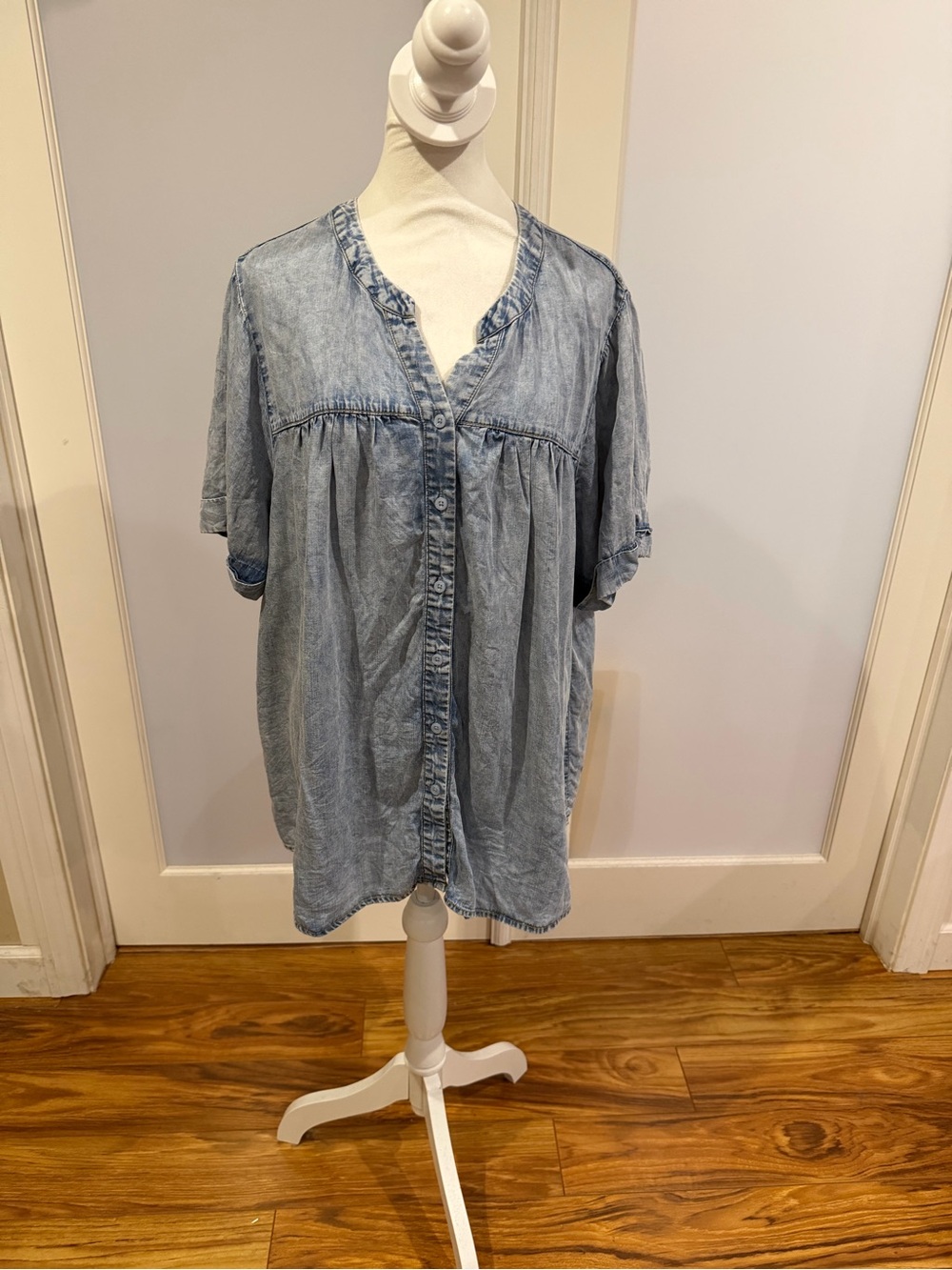 Jane and Delancey Light Blue Denim Top